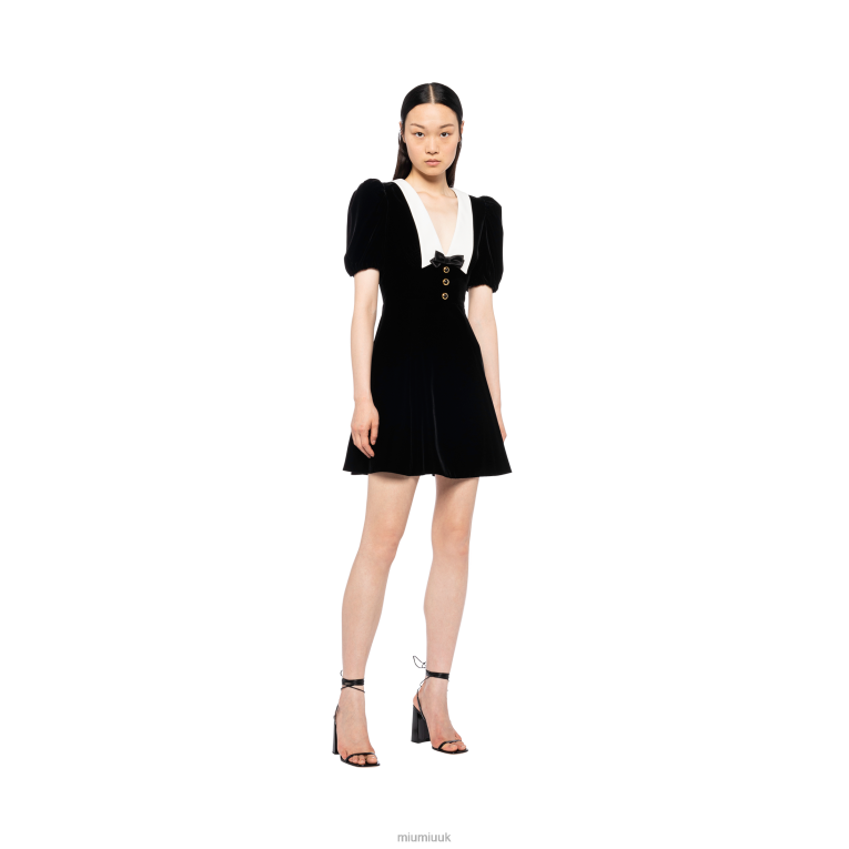 Ready To Wear Velvet Mini Dress Miu Miu XH28Z408 Black/White