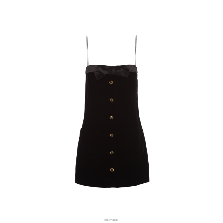 Ready To Wear Velvet Short Dress Miu Miu XH28Z403 Black
