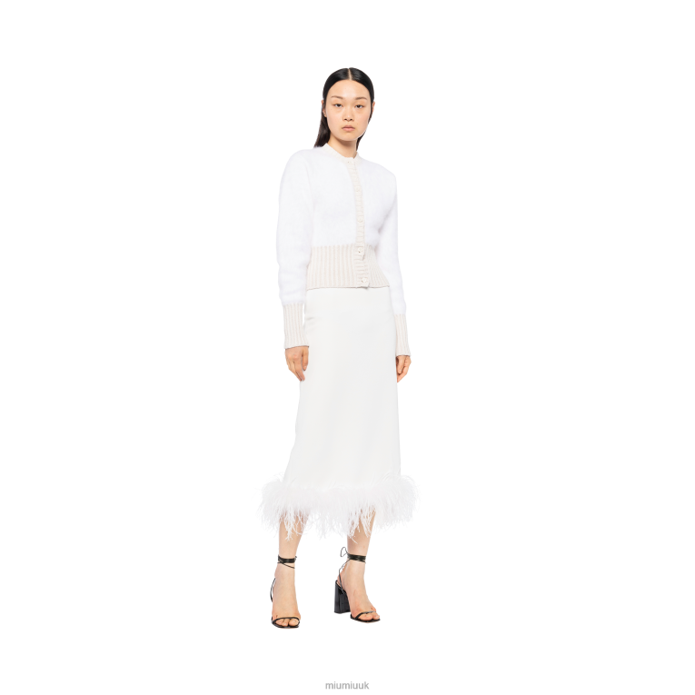 Ready To Wear Angora And Silk Cardigan Miu Miu XH28Z779 White
