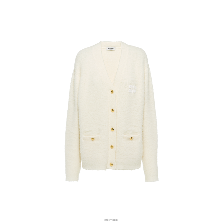 Ready To Wear Boucle Cardigan Miu Miu XH28Z774 White