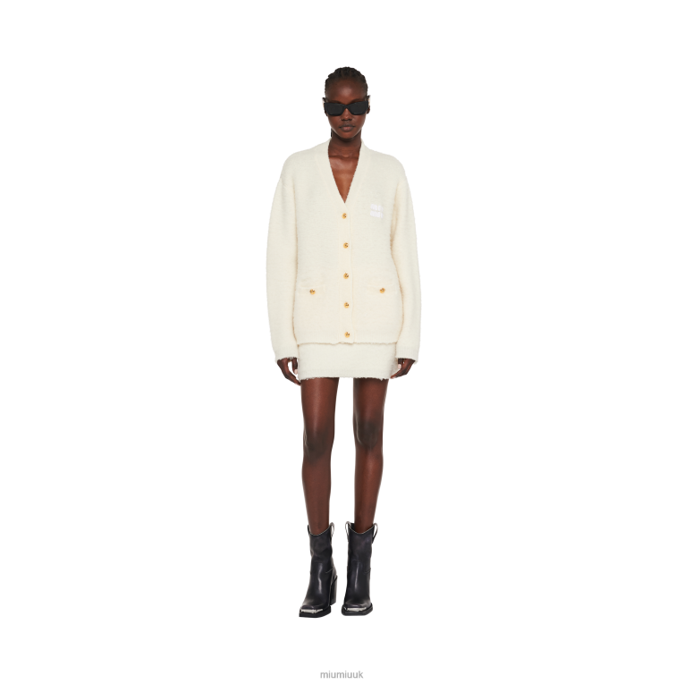 Ready To Wear Boucle Cardigan Miu Miu XH28Z774 White