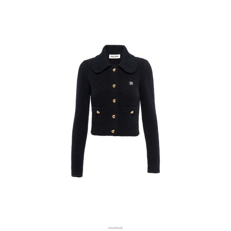 Ready To Wear Boucle Cropped Cardigan Miu Miu XH28Z803 Black