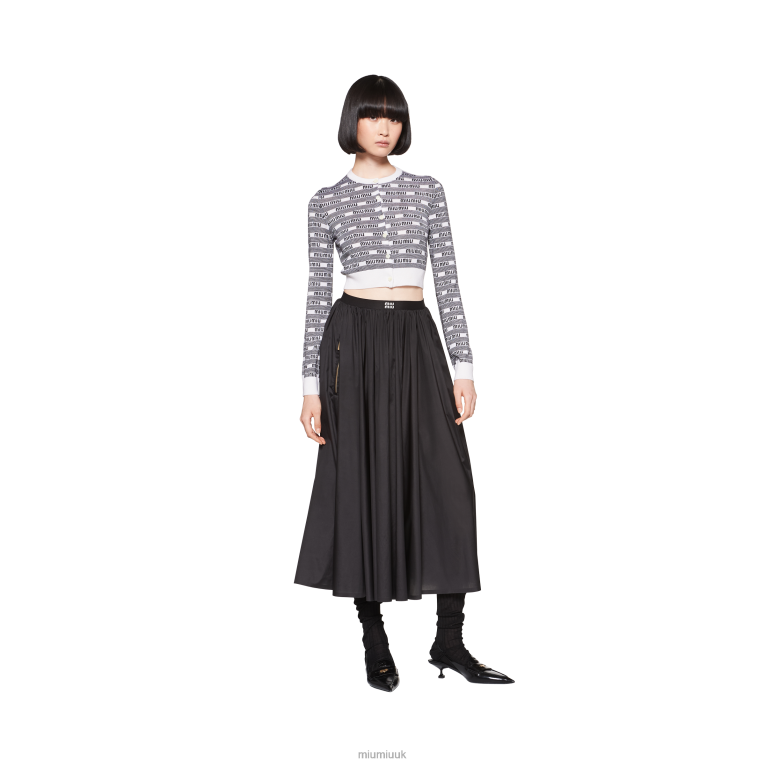 Ready To Wear Cashmere And Silk Cardigan Miu Miu XH28Z737 White/Black
