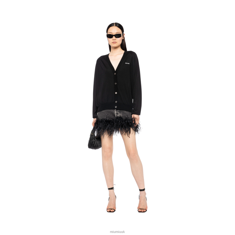 Ready To Wear Cashmere And Silk Cardigan Miu Miu XH28Z772 Black