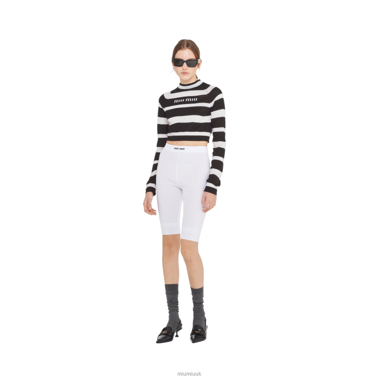 Ready To Wear Cashmere And Silk Turtleneck Sweater Miu Miu XH28Z763 Black/White