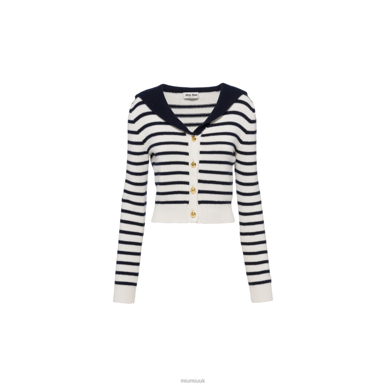 Ready To Wear Cashmere Cardigan Miu Miu XH28Z754 White/Blue