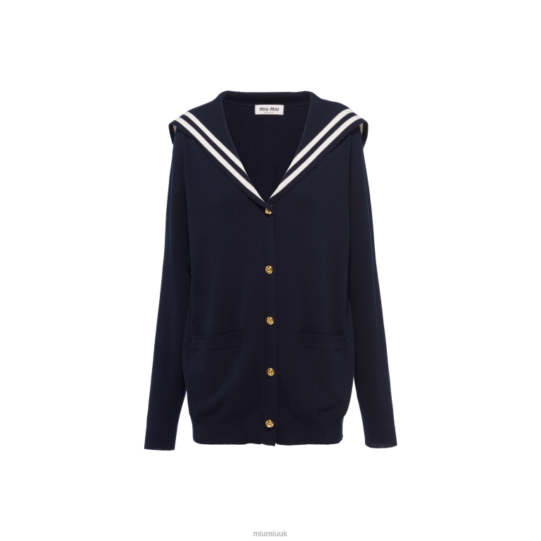 Ready To Wear Cashmere Cardigan Miu Miu XH28Z756 Navy