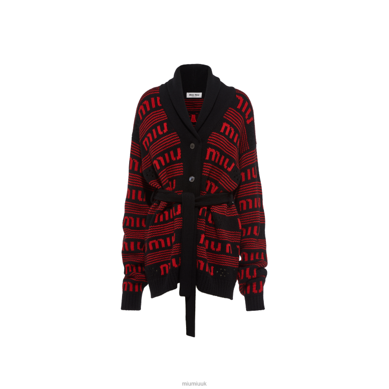 Ready To Wear Cashmere Cardigan Miu Miu XH28Z767 Black/Red