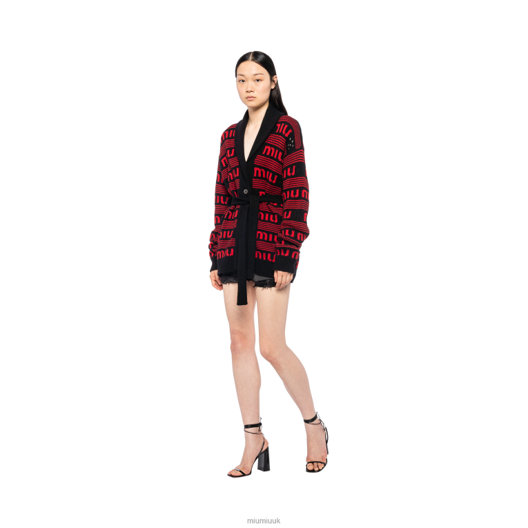 Ready To Wear Cashmere Cardigan Miu Miu XH28Z767 Black/Red