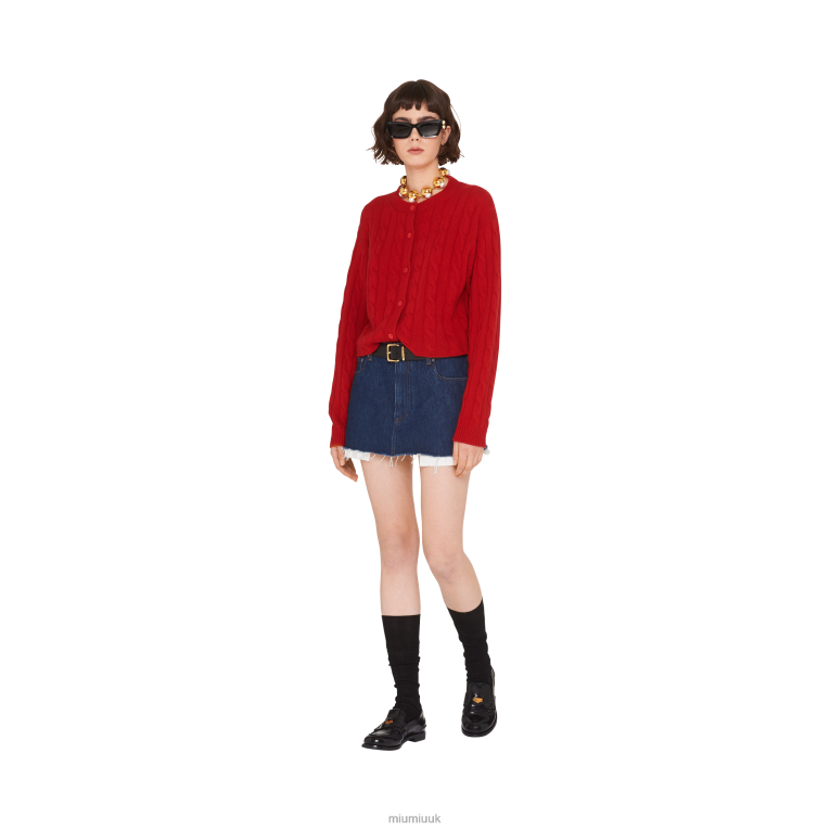 Ready To Wear Cashmere Cardigan Miu Miu XH28Z811 Red