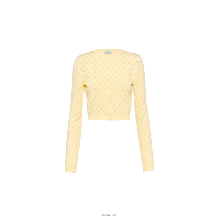 Ready To Wear Cashmere Cardigan Miu Miu XH28Z814 Cream