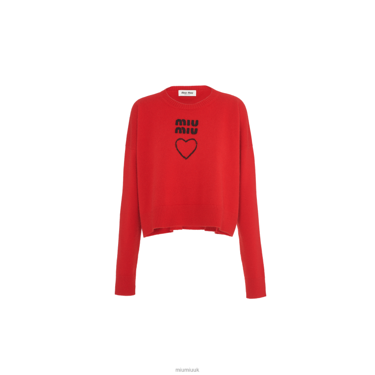 Ready To Wear Cashmere Crew-neck Sweater Miu Miu XH28Z765 Red