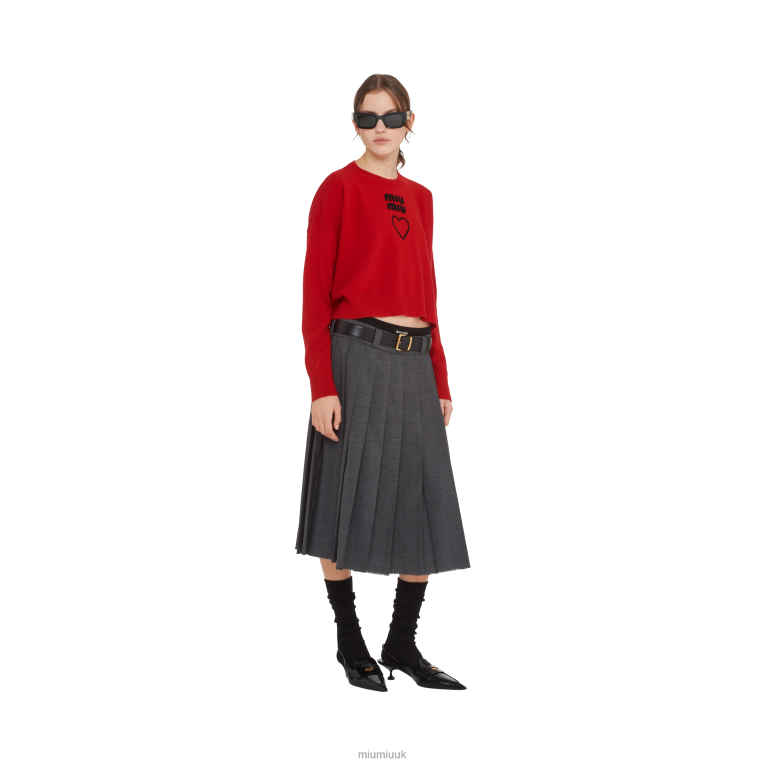 Ready To Wear Cashmere Crew-neck Sweater Miu Miu XH28Z765 Red