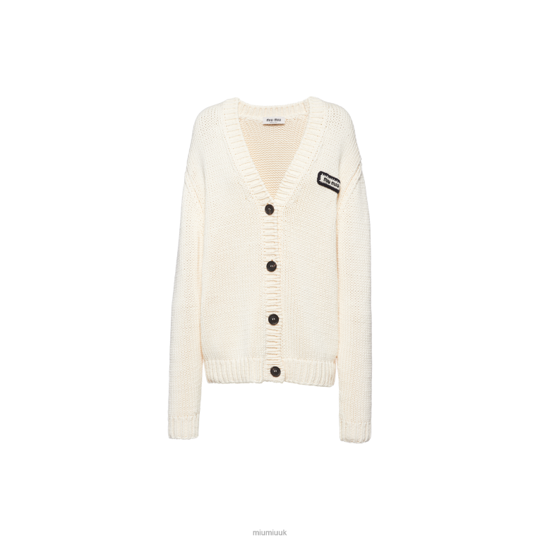 Ready To Wear Cotton And Cashmere Cardigan Miu Miu XH28Z731 White