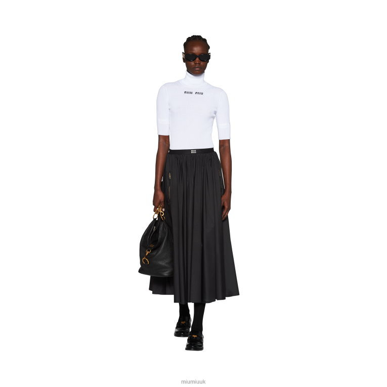 Ready To Wear Cotton Turtleneck Jersey Miu Miu XH28Z746 White