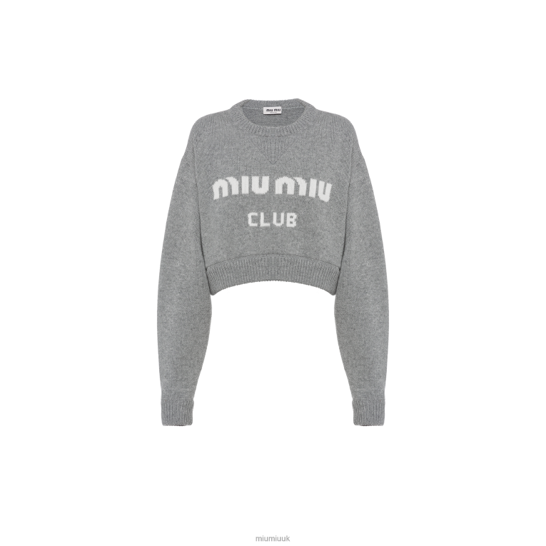 Ready To Wear Cropped Cashmere Sweater Miu Miu XH28Z824 Grey