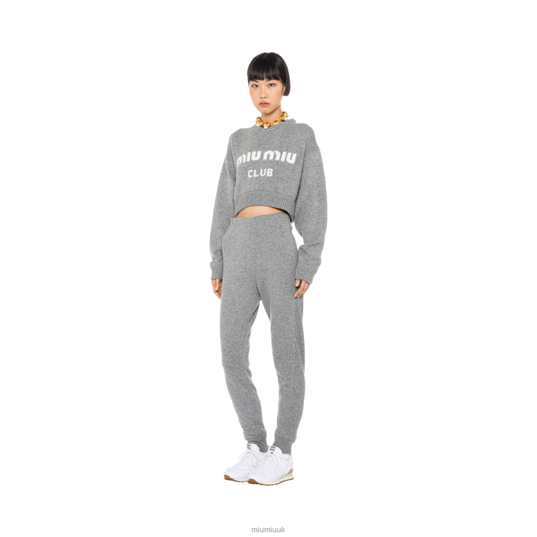 Ready To Wear Cropped Cashmere Sweater Miu Miu XH28Z824 Grey