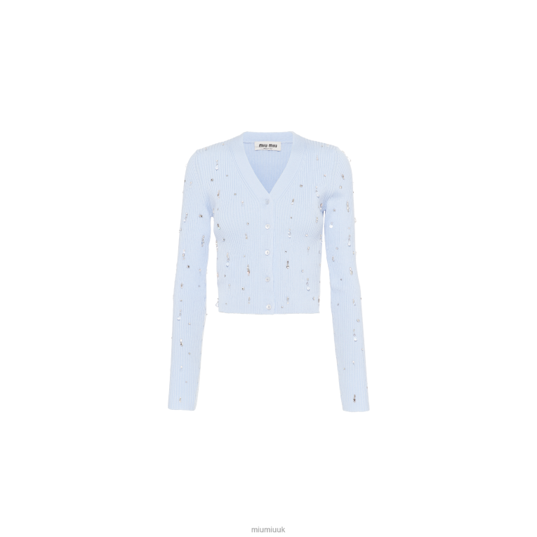 Ready To Wear Embroidered Wool Cardigan Miu Miu XH28Z808 Astro