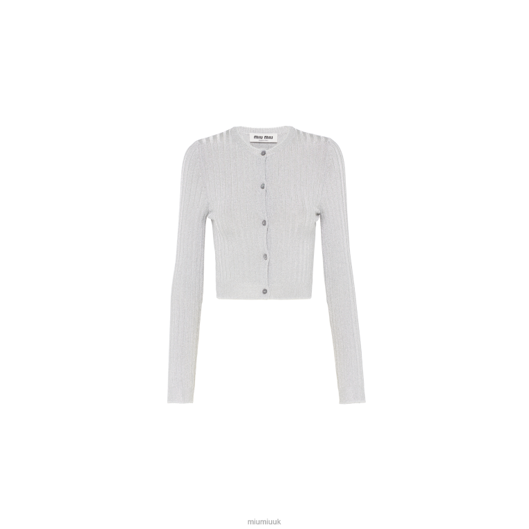 Ready To Wear Lame Cardigan Miu Miu XH28Z780 Silver
