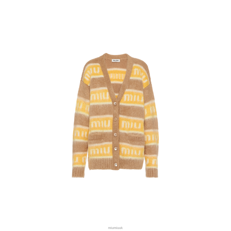 Ready To Wear Oversized Mohair Cardigan Miu Miu XH28Z815 Camel Brown