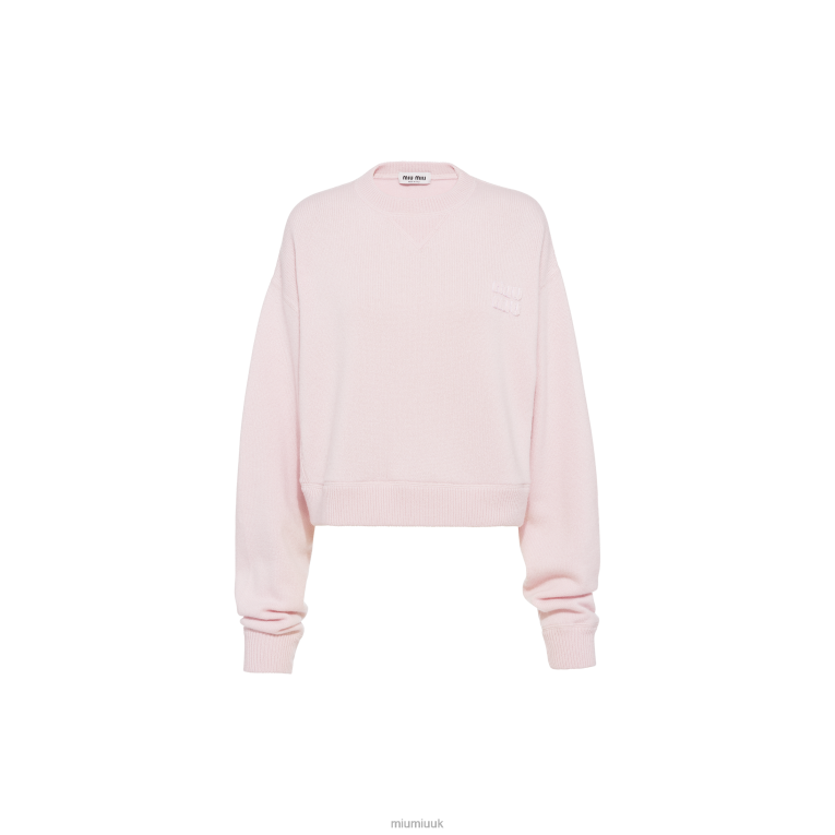 Ready To Wear Oversized Wool And Cashmere Sweater Miu Miu XH28Z822 Alabaster Pink