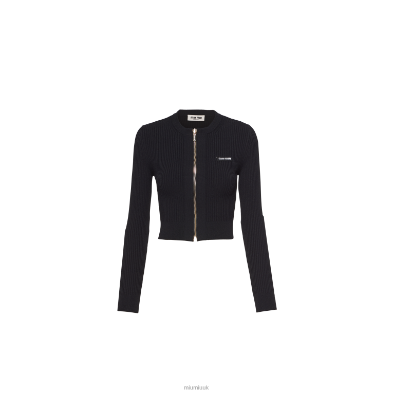 Ready To Wear Viscose Crew-neck Cardigan Miu Miu XH28Z740 Black