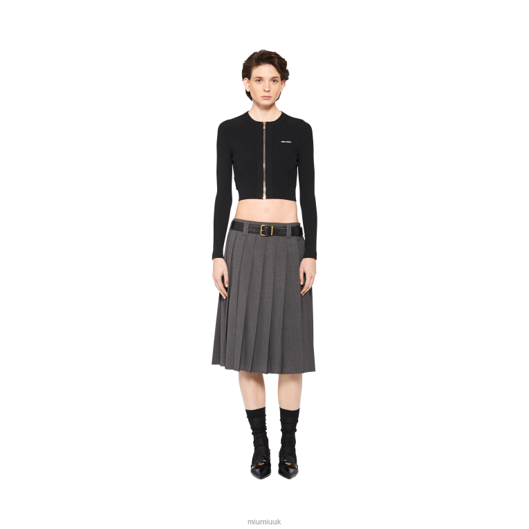 Ready To Wear Viscose Crew-neck Cardigan Miu Miu XH28Z740 Black