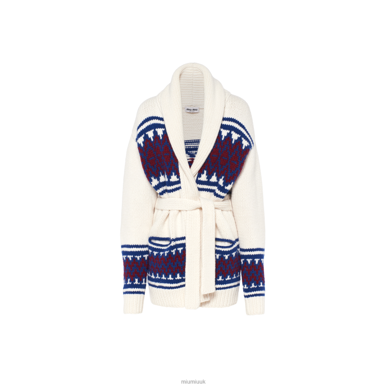 Ready To Wear Wool Cardigan Sweater Miu Miu XH28Z781 White