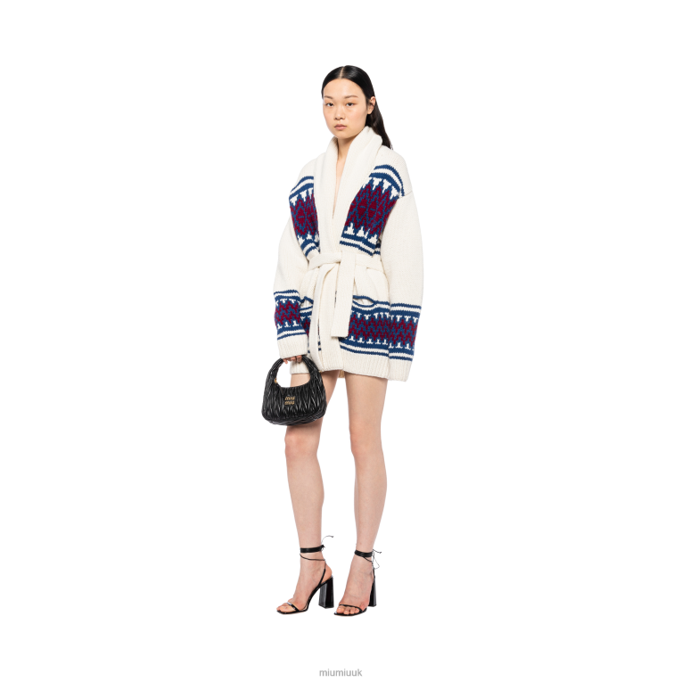 Ready To Wear Wool Cardigan Sweater Miu Miu XH28Z781 White