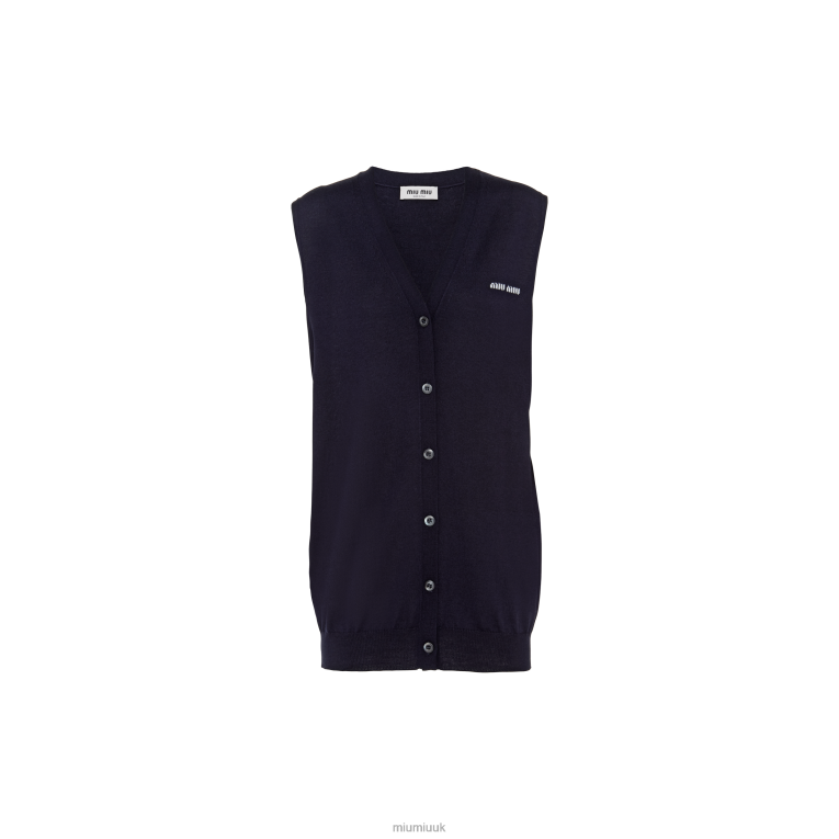Ready To Wear Wool Sweater Vest Miu Miu XH28Z736 Navy