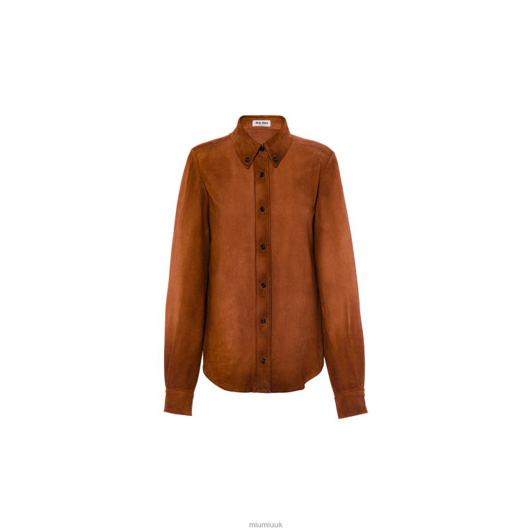Ready To Wear Leather Shirt Miu Miu XH28Z572 Cinnamon