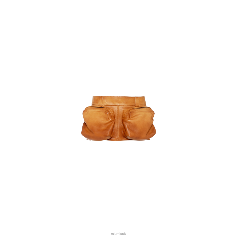 Ready To Wear Nappa Leather Miniskirt Miu Miu XH28Z561 Honey