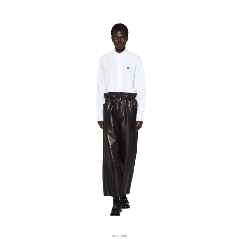 Ready To Wear Nappa Leather Pants Miu Miu XH28Z570 Black