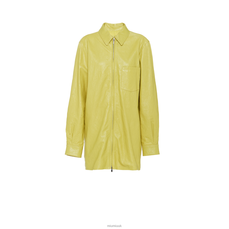 Ready To Wear Nappa Leather Shirt Miu Miu XH28Z556 Citron Yellow