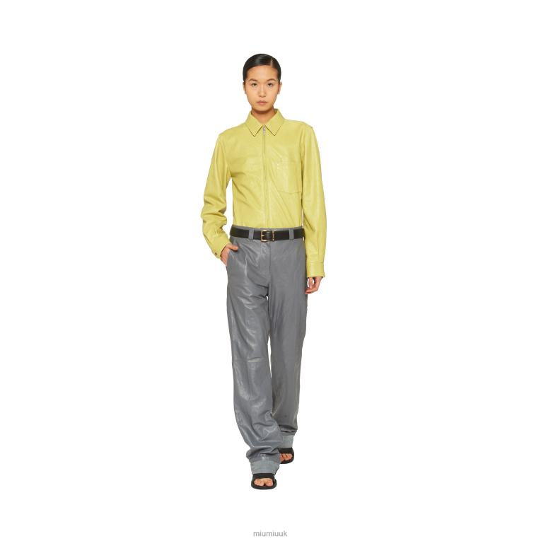 Ready To Wear Nappa Leather Shirt Miu Miu XH28Z556 Citron Yellow