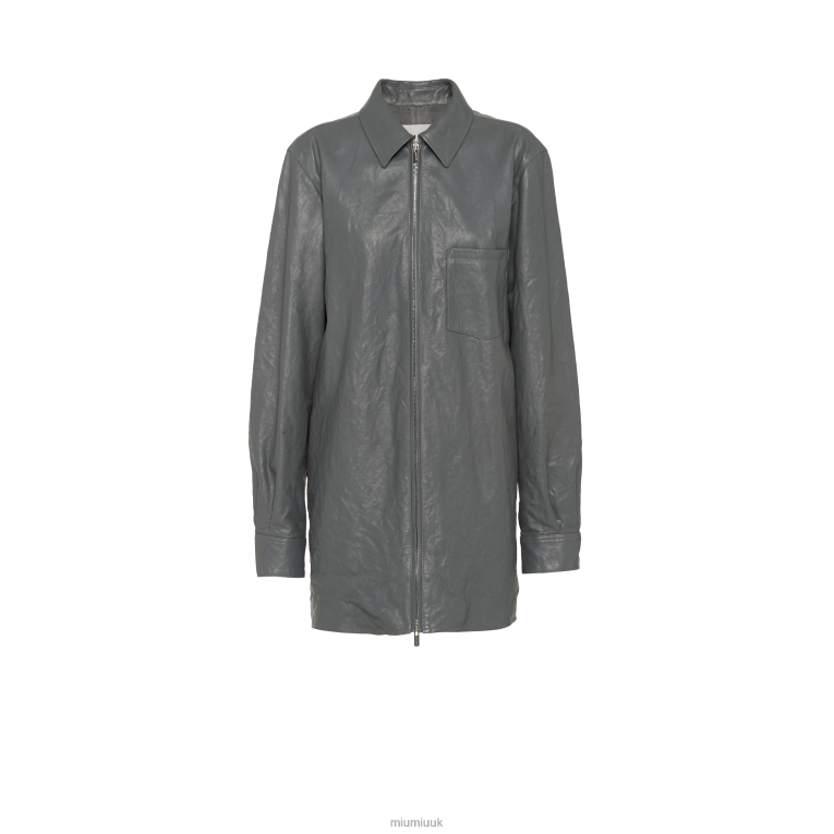 Ready To Wear Nappa Leather Shirt Miu Miu XH28Z557 Iron Gray