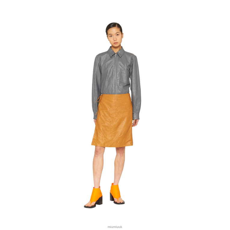 Ready To Wear Nappa Leather Shirt Miu Miu XH28Z557 Iron Gray