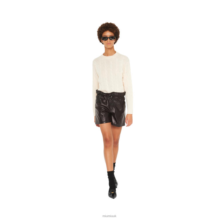 Ready To Wear Nappa Leather Shorts Miu Miu XH28Z571 Black