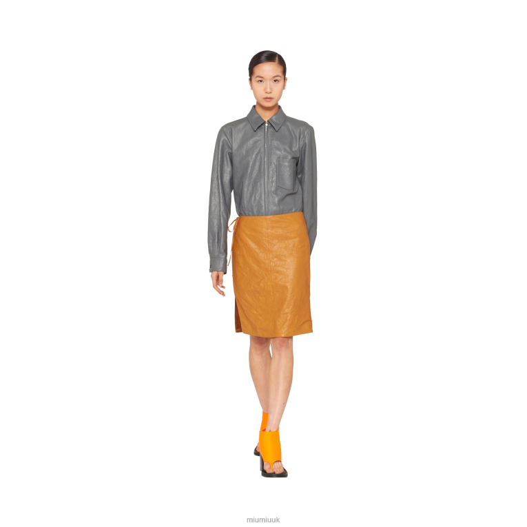 Ready To Wear Nappa Leather Skirt Miu Miu XH28Z562 Natural