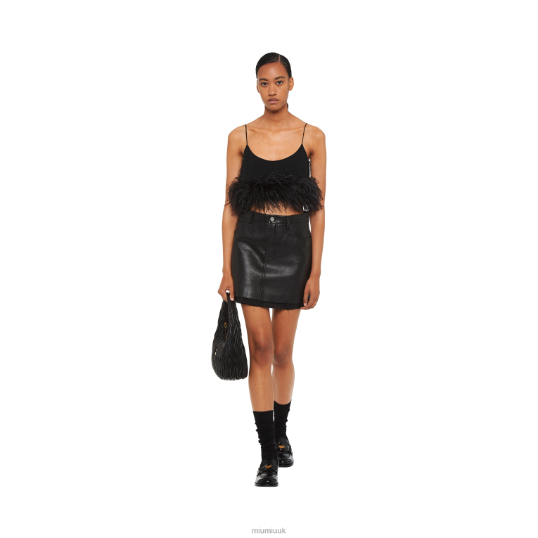 Ready To Wear Nappa-leather Miniskirt Miu Miu XH28Z564 Black