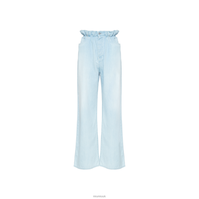 Ready To Wear Chambray Denim Pants Miu Miu XH28Z1005 Sapphire Blue