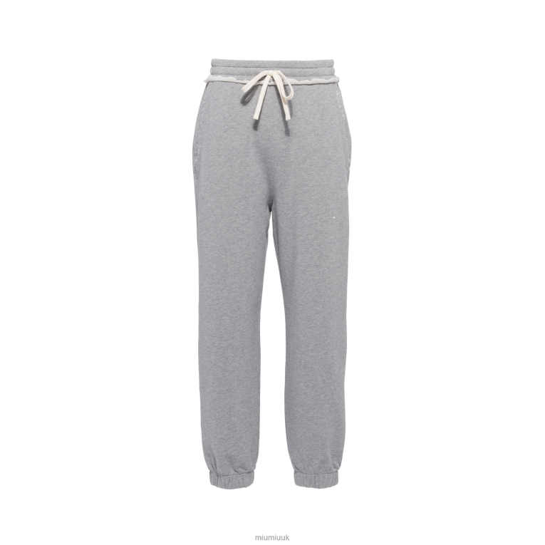 Ready To Wear Cotton Fleece Joggers Miu Miu XH28Z951 Grey