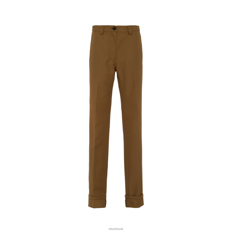 Ready To Wear Covert Pants Miu Miu XH28Z946 Military Green