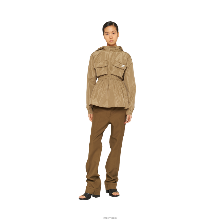 Ready To Wear Covert Pants Miu Miu XH28Z946 Military Green