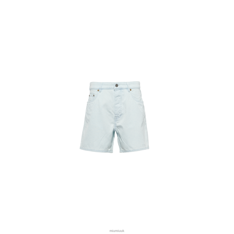 Ready To Wear Denim Bermudas Miu Miu XH28Z966 Light Blue