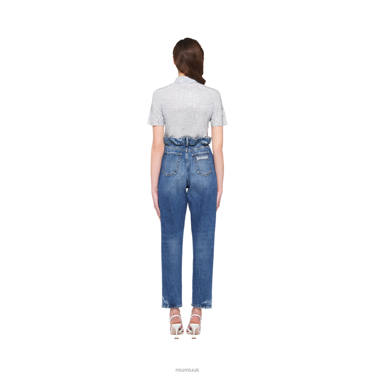 Ready To Wear Denim Jeans Miu Miu XH28Z1015 Sapphire Blue