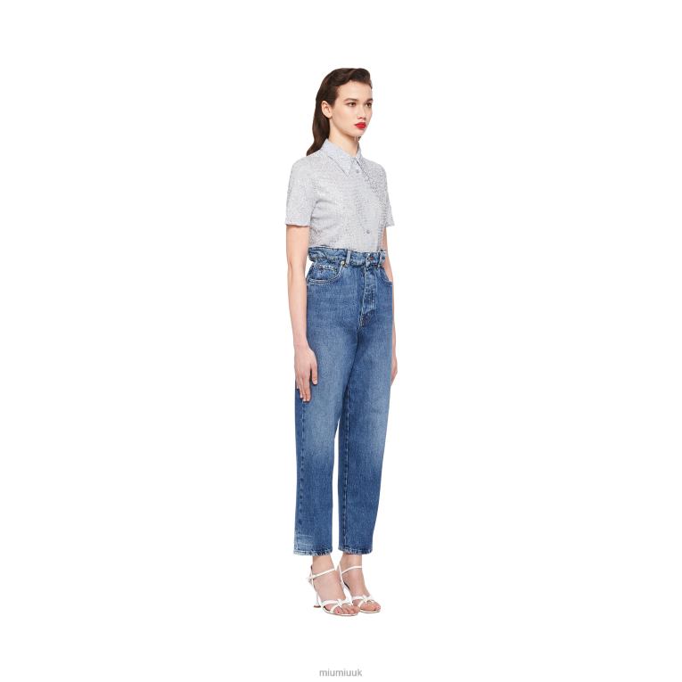 Ready To Wear Denim Jeans Miu Miu XH28Z1015 Sapphire Blue