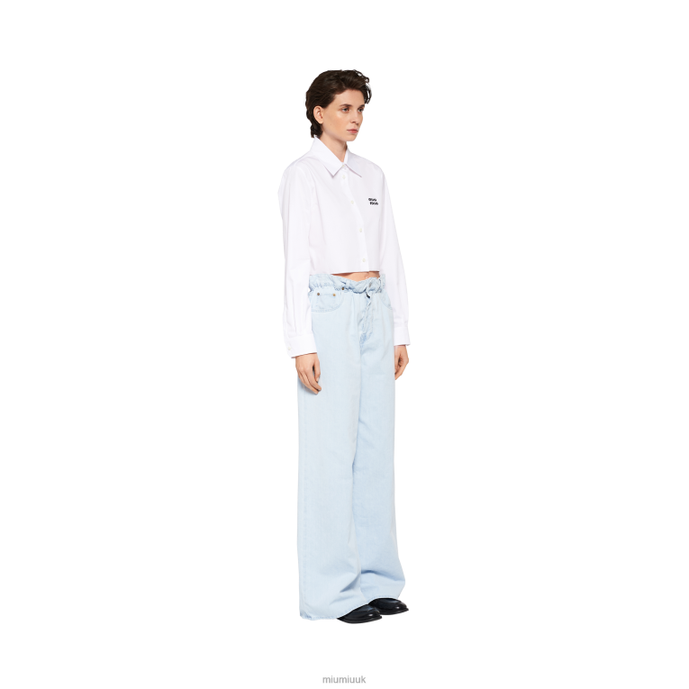 Ready To Wear Denim Jeans Miu Miu XH28Z963 Light Blue