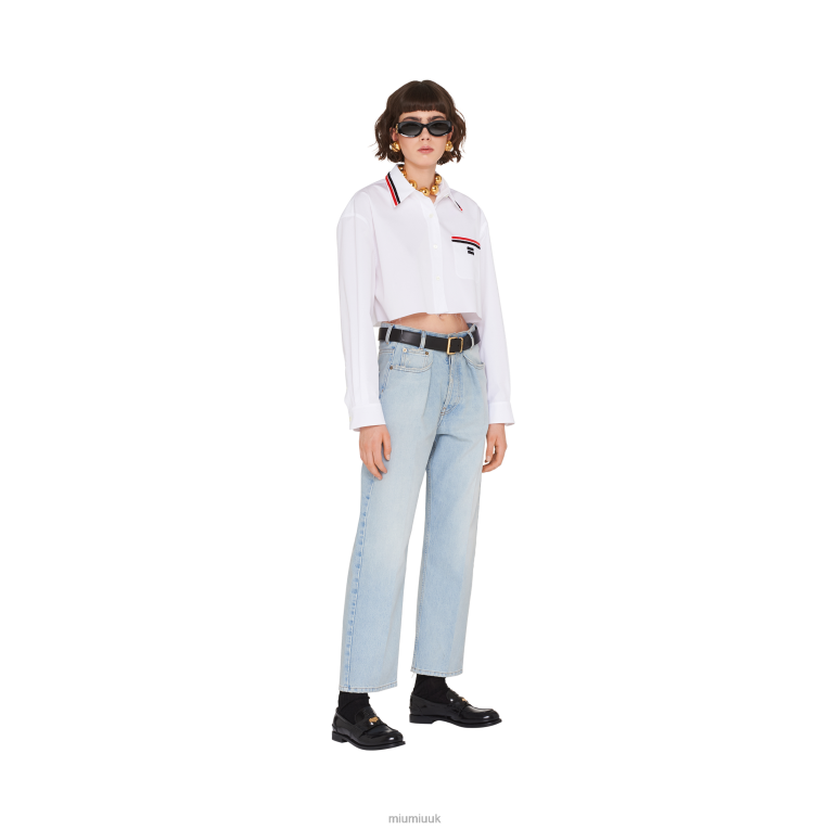 Ready To Wear Denim Jeans Miu Miu XH28Z995 Light Blue