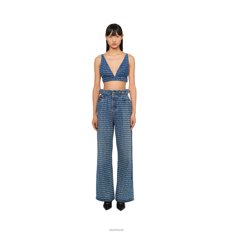 Ready To Wear Denim Pants Miu Miu XH28Z950 Navy